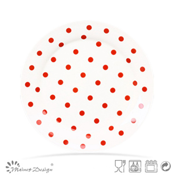 New Bone China Dots Design Placa nova forma